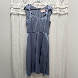 Gal Meets Glam Marion Twist V-Neck Satin Dress